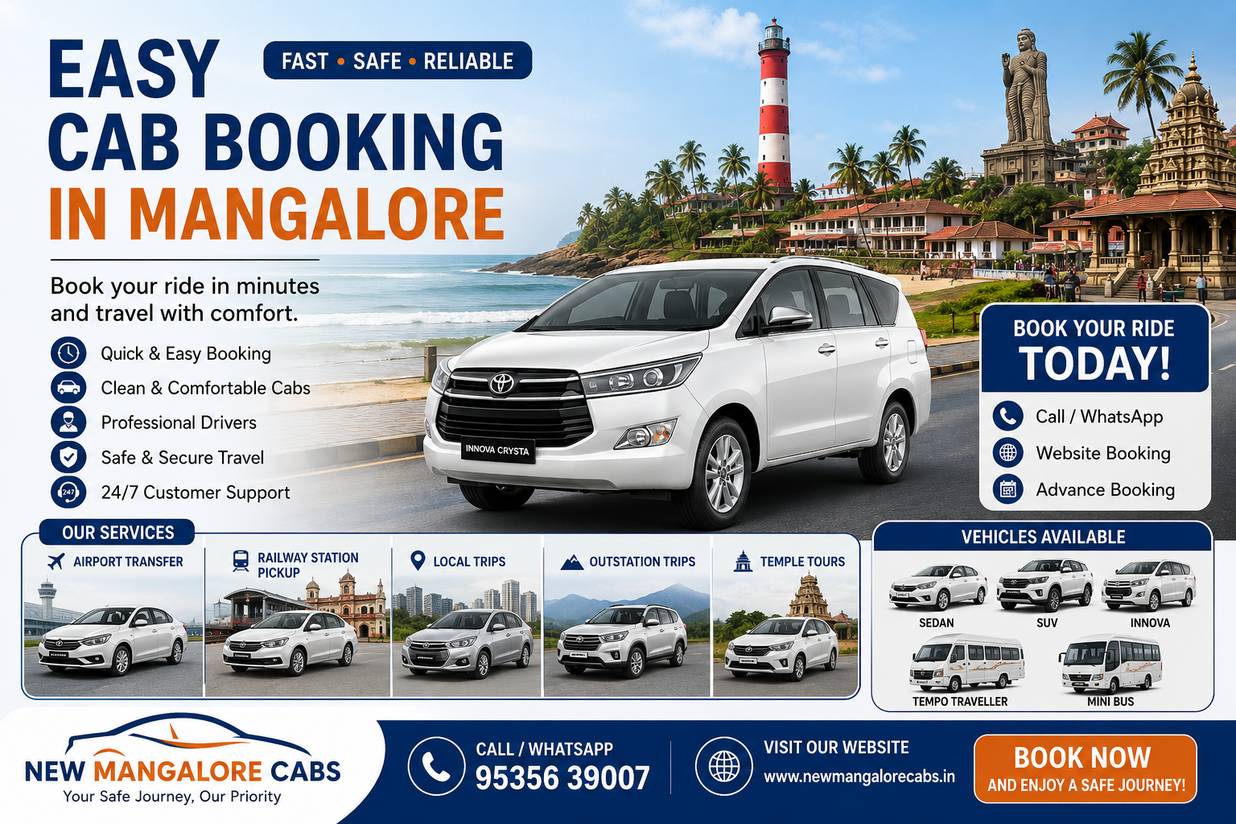 Easy Cab Booking in Mangalore – Fast, Safe, and Convenient Travel - New Mangalore Cabs