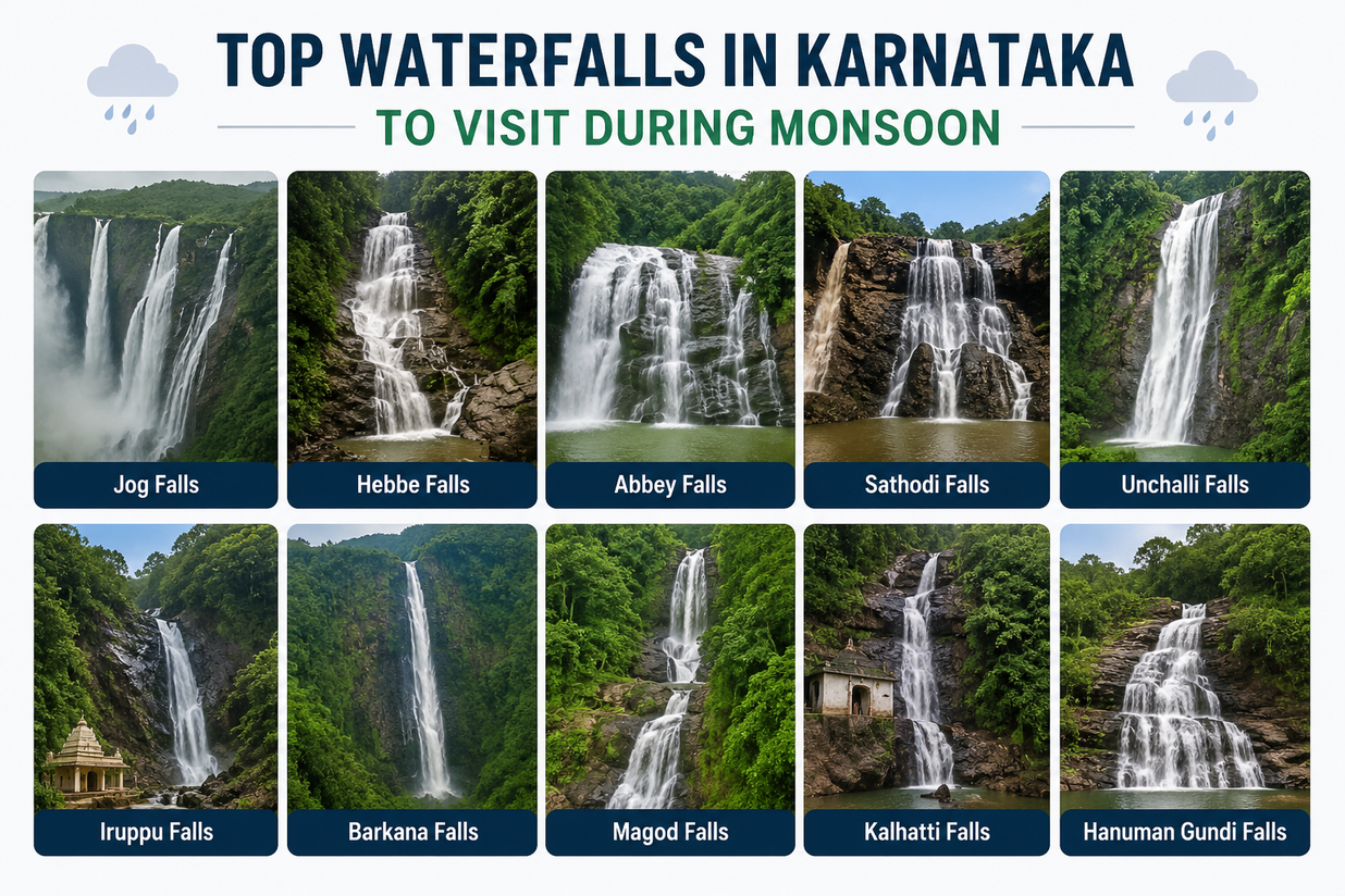 Top Waterfalls in Karnataka to Visit During Monsoon - New Mangalore Cabs
